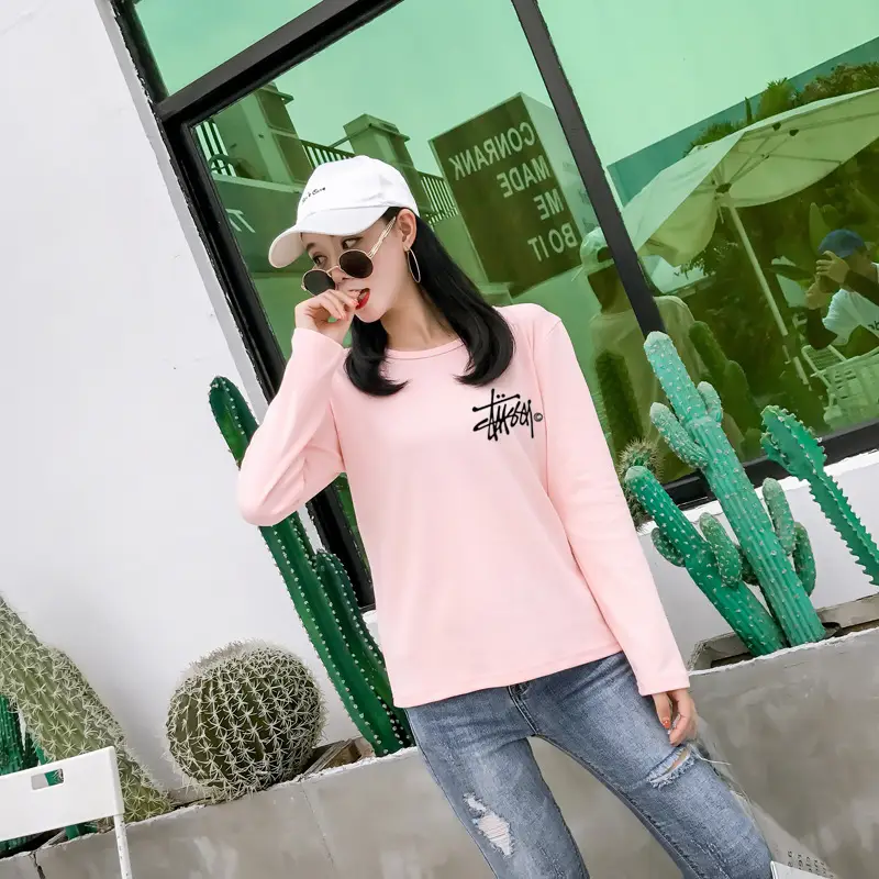 Red Printed Long Sleeve T-Shirt for Women — feature 20