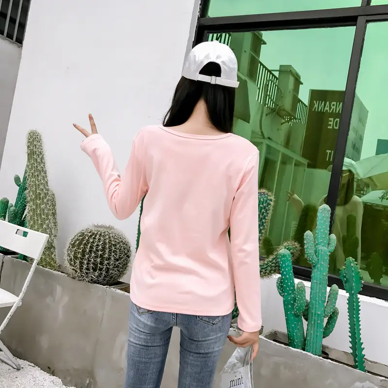 Red Printed Long Sleeve T-Shirt for Women — feature 25