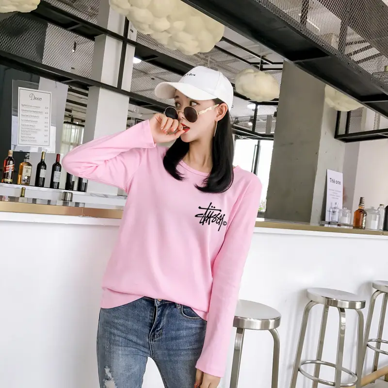 Red Printed Long Sleeve T-Shirt for Women — feature 34