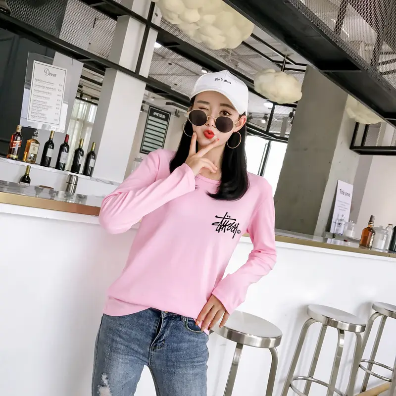 Red Printed Long Sleeve T-Shirt for Women — feature 35