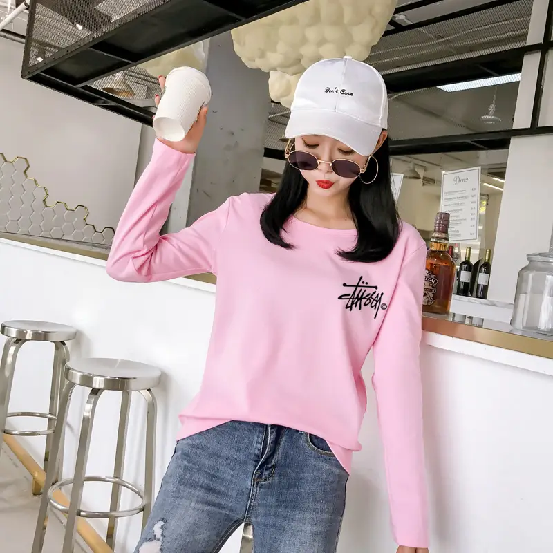 Red Printed Long Sleeve T-Shirt for Women — feature 36