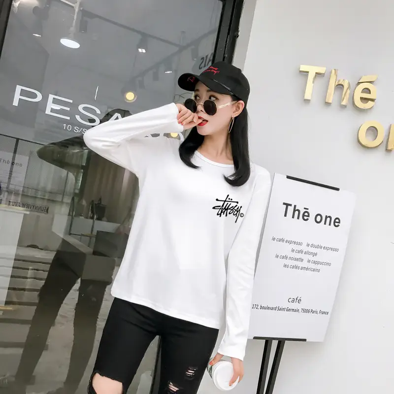 Red Printed Long Sleeve T-Shirt for Women — feature 4