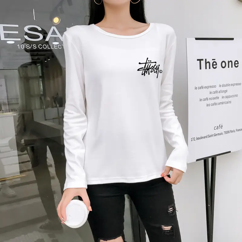 Red Printed Long Sleeve T-Shirt for Women — feature 6
