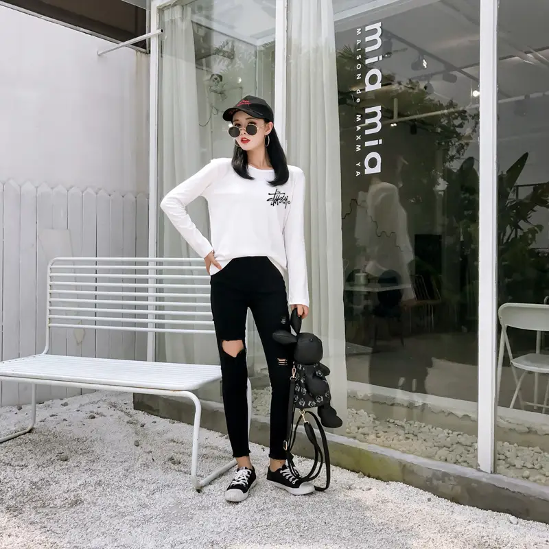 Red Printed Long Sleeve T-Shirt for Women — feature 8