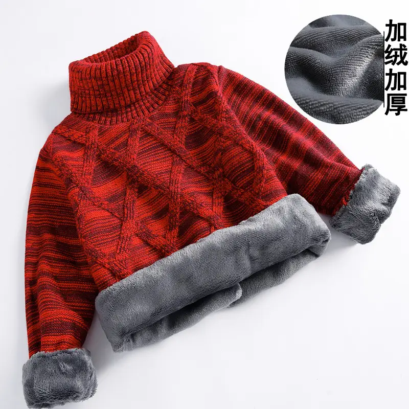 Korean Style Yellow Turtleneck Sweater for Kids - Image 6