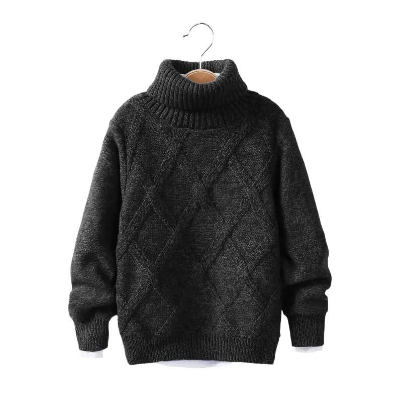 Korean Style Yellow Turtleneck Sweater for Kids - Image 5