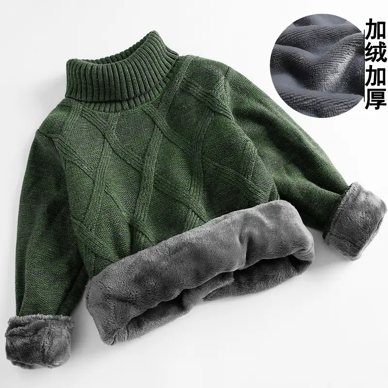 Korean Style Yellow Turtleneck Sweater for Kids - Image 7