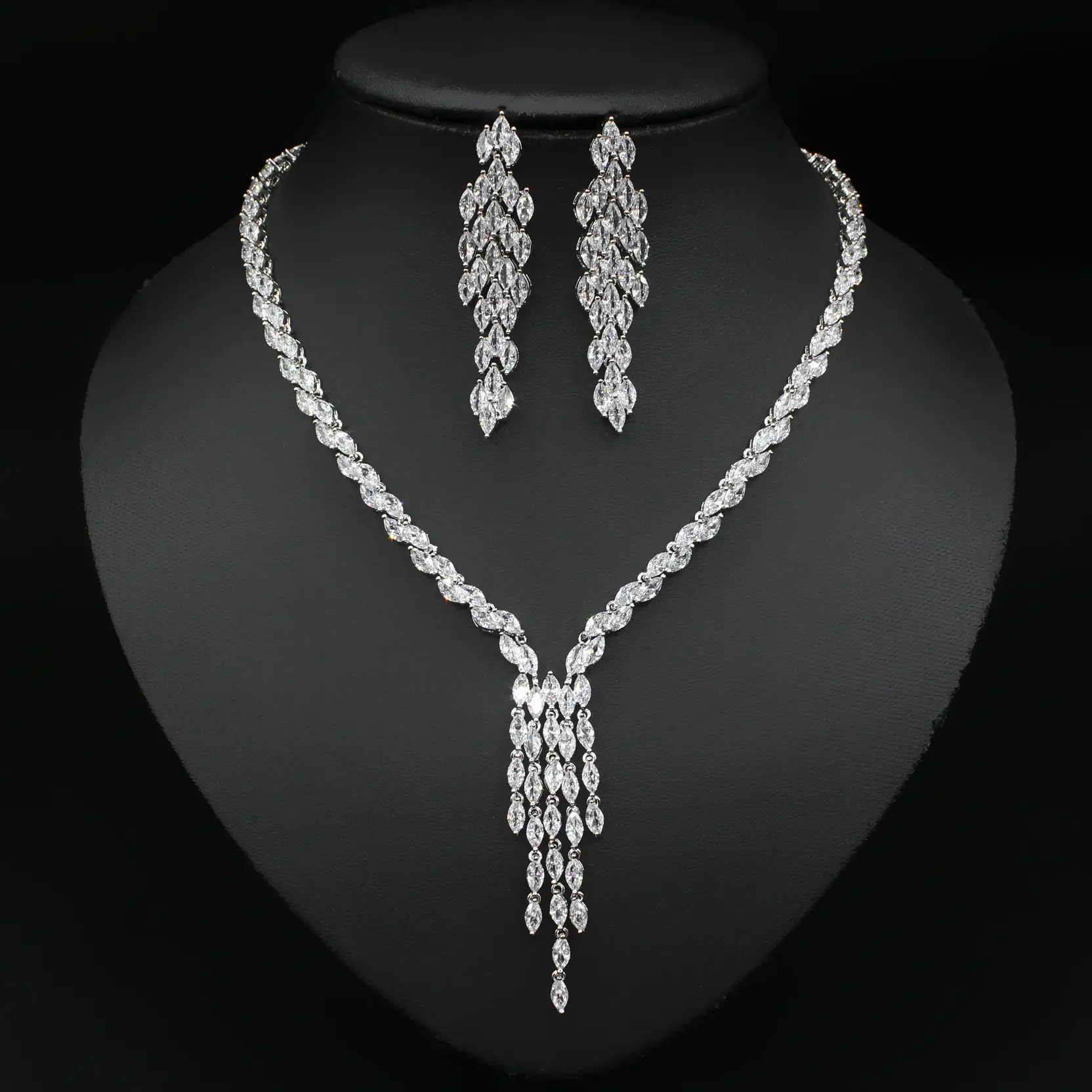 Zircon Tassel Earrings Set for Weddings - Image 4