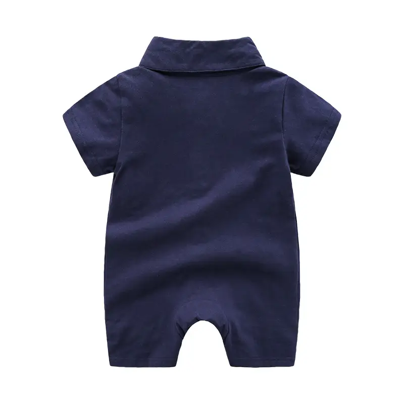 Baby Suit Navy Blue Knitted Short Sleeve - Image 4