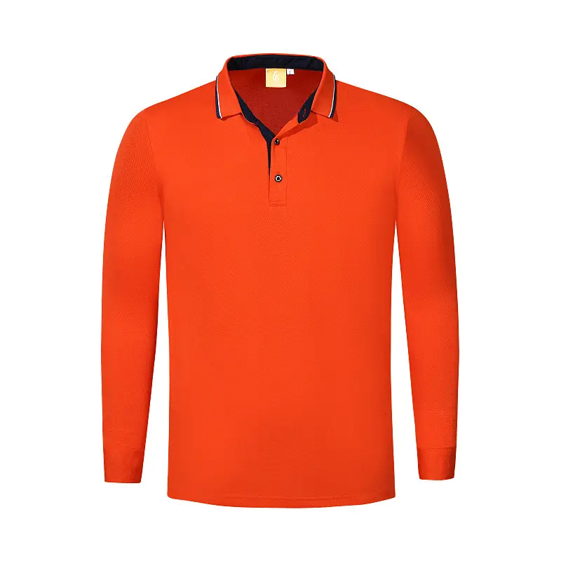 Men Orange Polo Shirt with Red Trim - Image 6