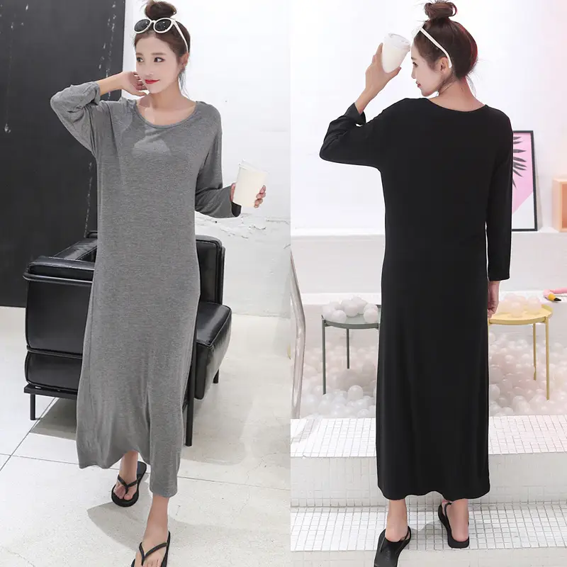 Summer Korean Style Long Sleeve Long Skirt Women - Image 12
