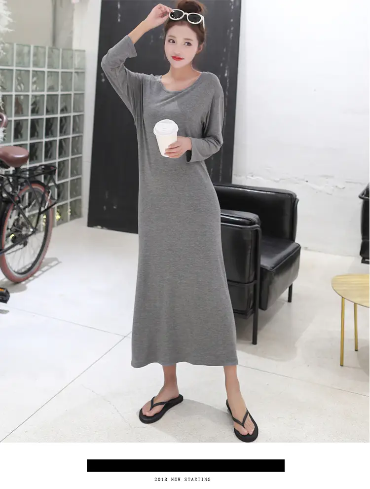 Summer Korean Style Long Sleeve Long Skirt Women — feature 11