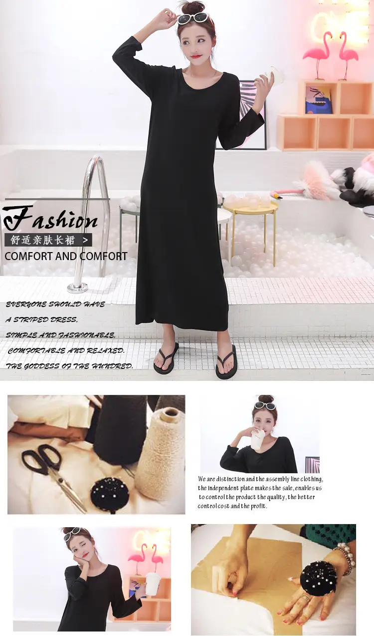 Summer Korean Style Long Sleeve Long Skirt Women — feature 2