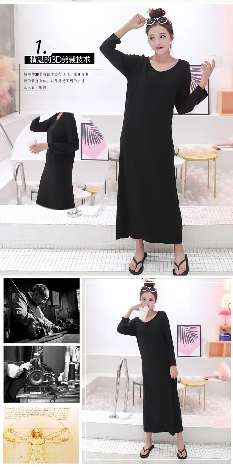 Summer Korean Style Long Sleeve Long Skirt Women — feature 4