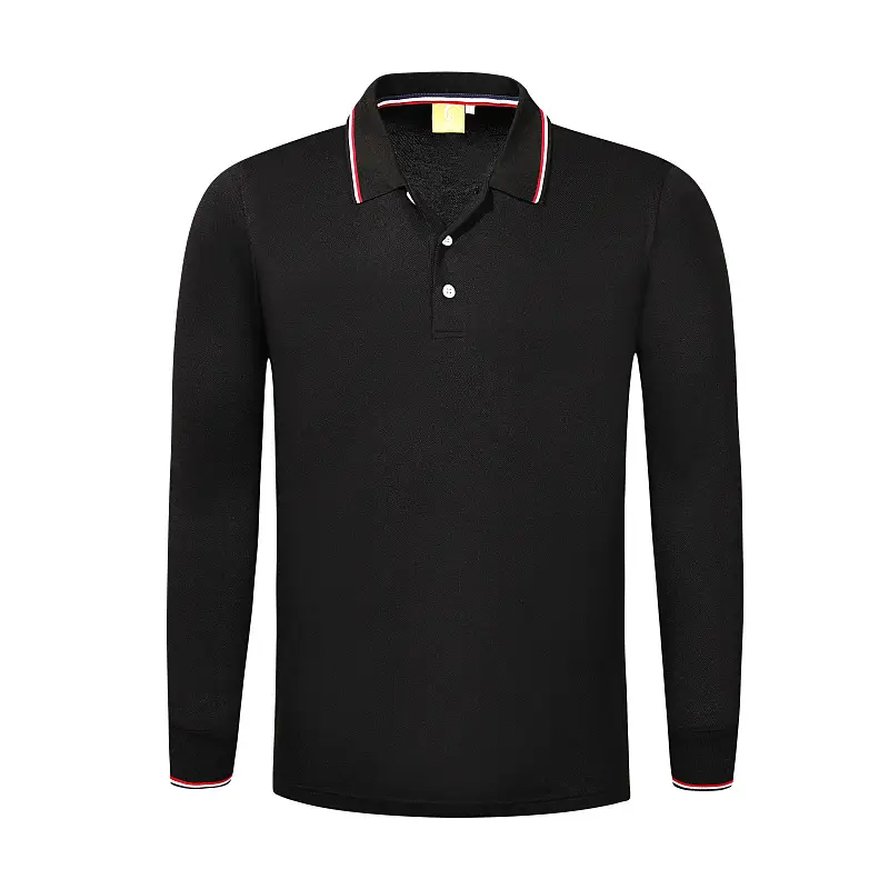 Red Long Sleeve Polo T-Shirt with Embroidered Details - Image 4