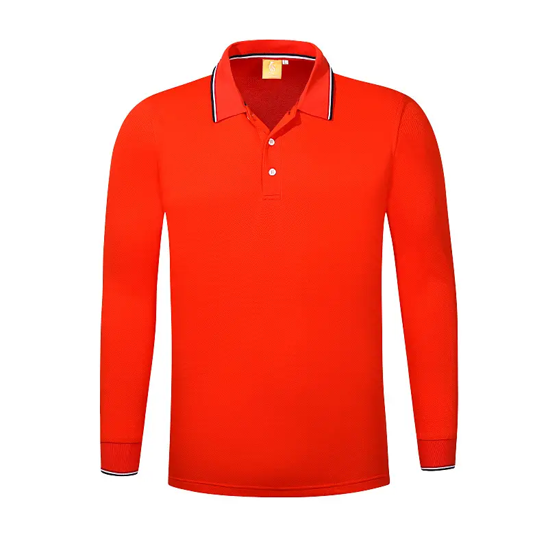 Red Long Sleeve Polo T-Shirt with Embroidered Details - Image 6