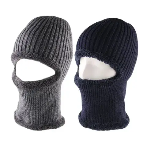 Men Winter Knitted Face Mask Cap with Fleece Lining - Image 10