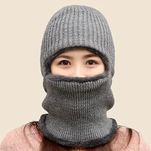 Men Winter Knitted Face Mask Cap with Fleece Lining - Image 5
