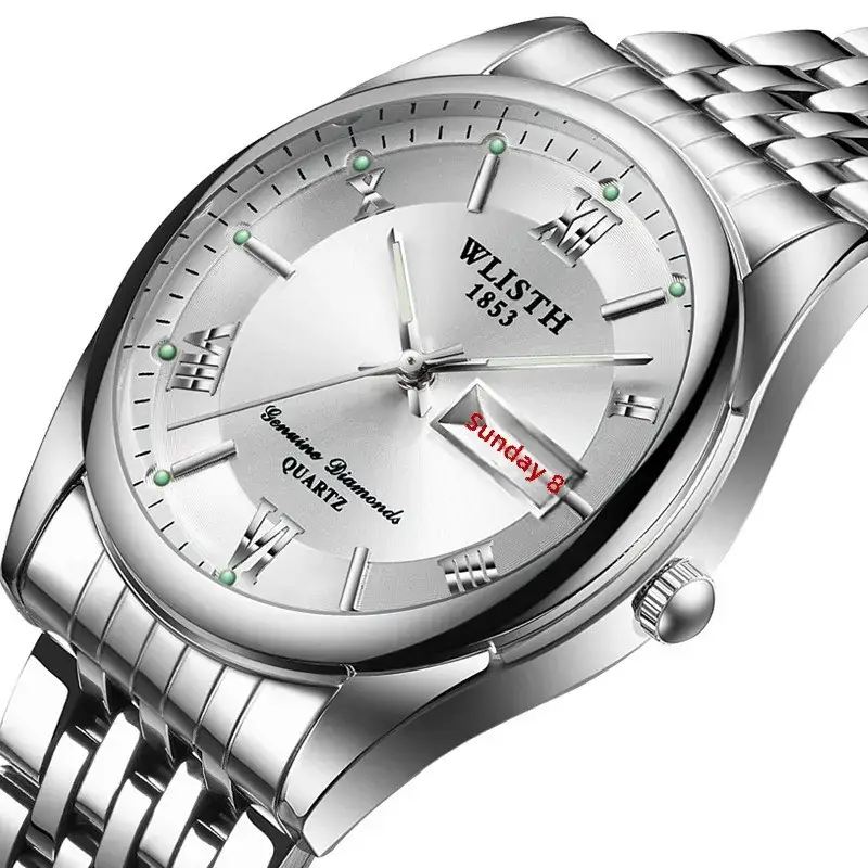 Men's Swiss Brand Blue Dial Quartz Watch with Double Calendar - Image 2