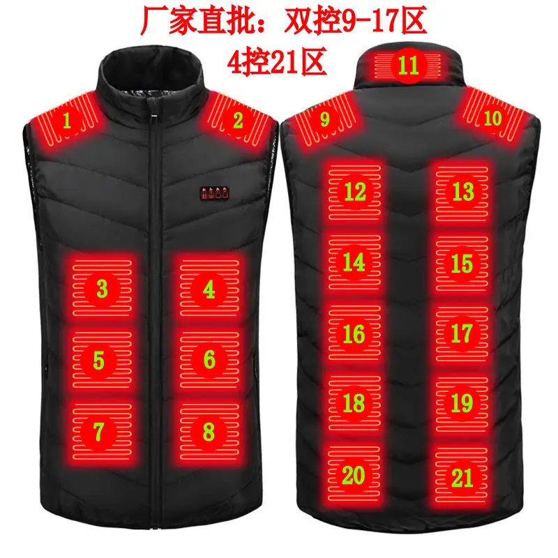 Men USB Heating Vest Blue Large - Image 6
