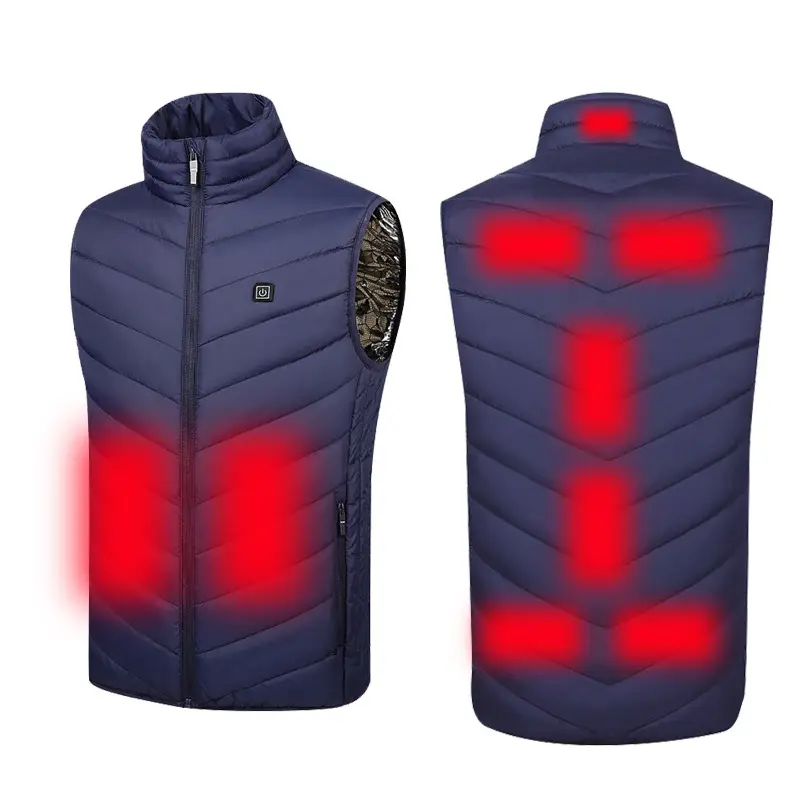 Men USB Heating Vest Blue Large - Image 4
