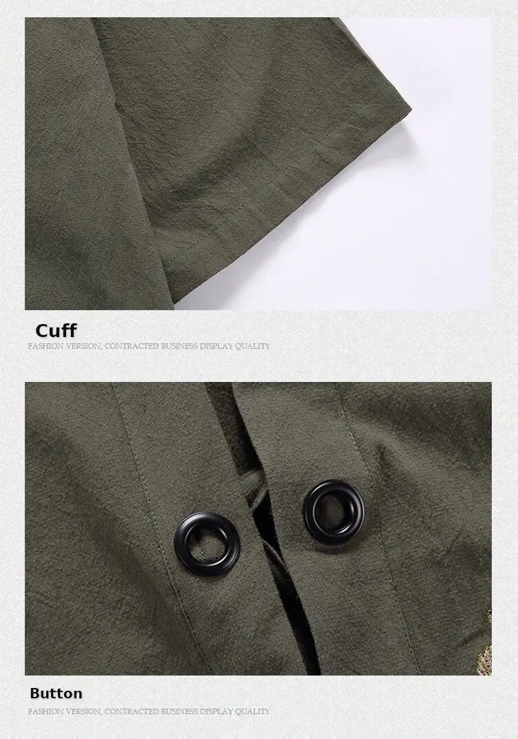 Men's 2018 Hanfu Jacket Cotton Linen Embroidery Brown Large — feature 2