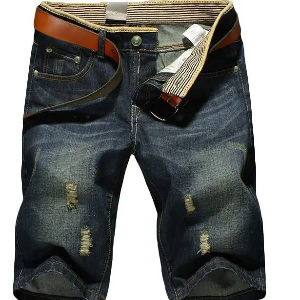 Men Ripped Denim Shorts Large Summer Wear - Image 7