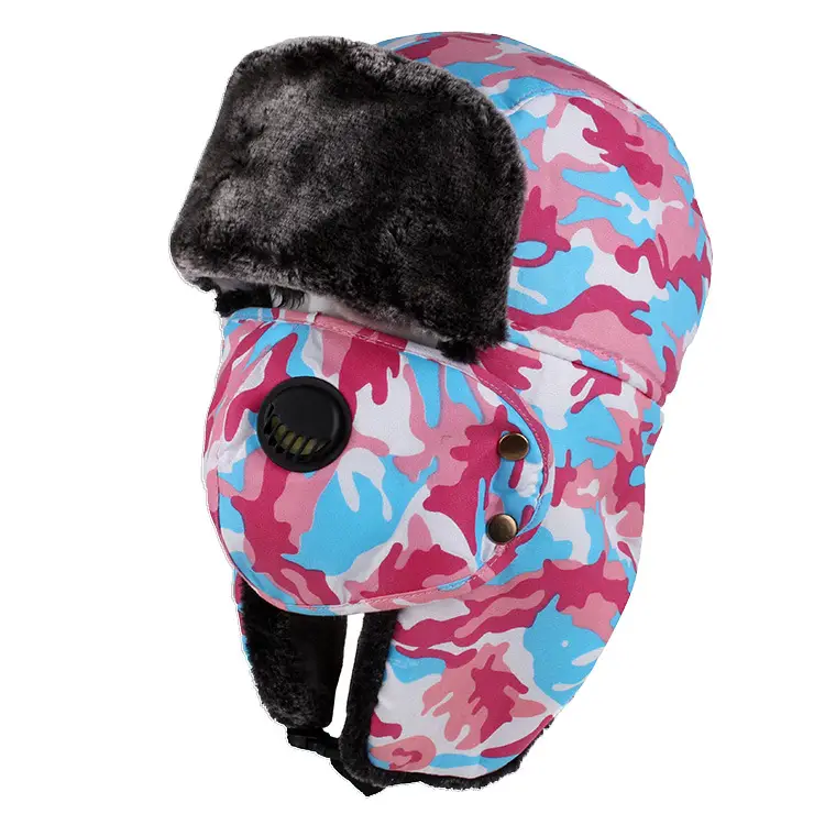 Men's Black Velvet Nose Mask Riding Hat Winter Windproof Cap - Image 5