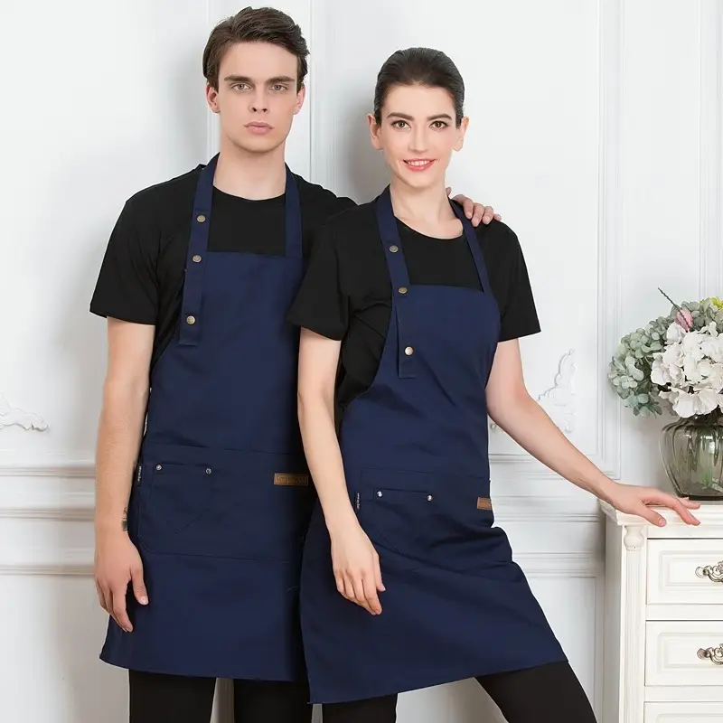 Men & Women Navy Aprons for Kitchen & Home Use - Image 3