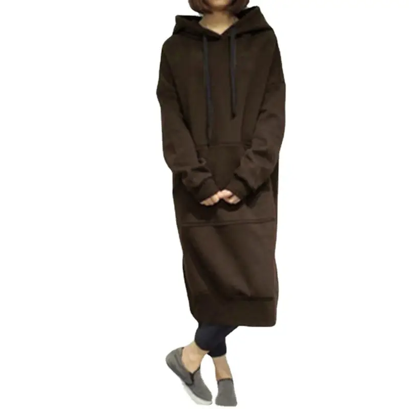 Oversized Long Sweatshirt Hood Gray 2021 - Image 12