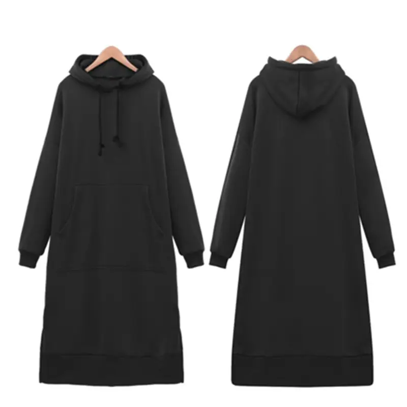 Oversized Long Sweatshirt Hood Gray 2021 - Image 2