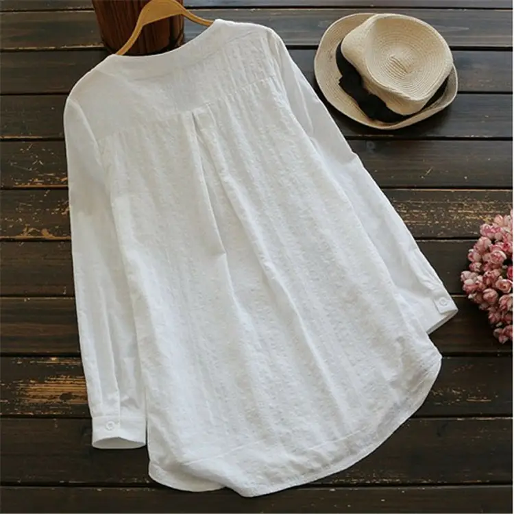 2018 Lace Embroidered Long Sleeve Shirt for Women