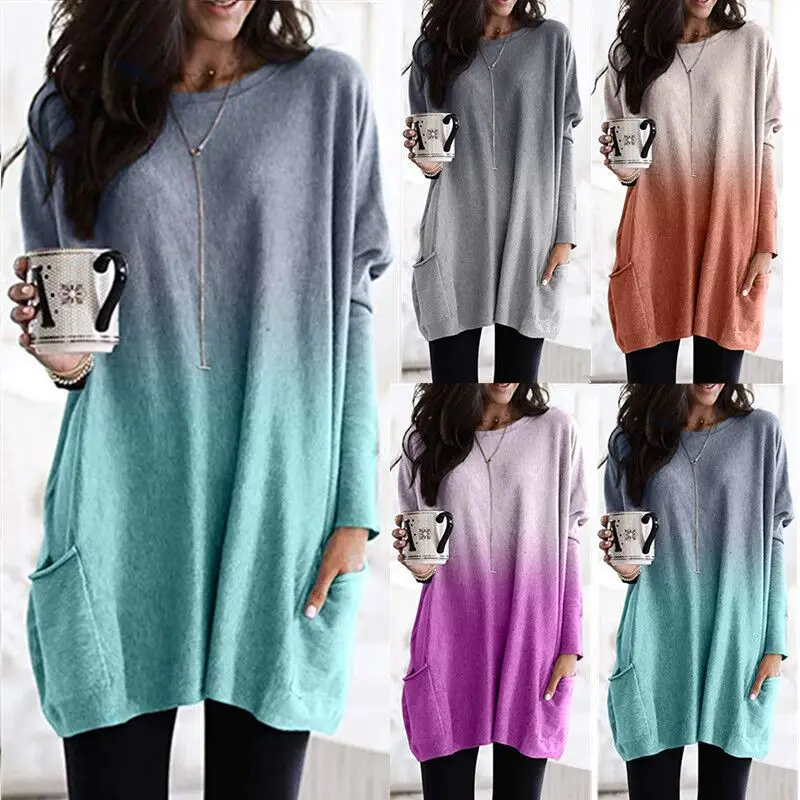 2025 Women's Grey Long Sleeve Flap Pocket T-Shirt Top - Image 5