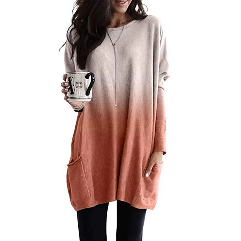 2025 Women's Grey Long Sleeve Flap Pocket T-Shirt Top - Image 3