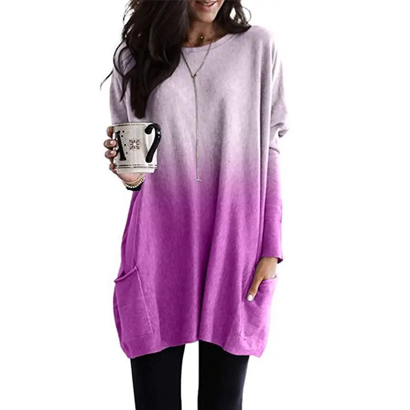 2025 Women's Grey Long Sleeve Flap Pocket T-Shirt Top - Image 2