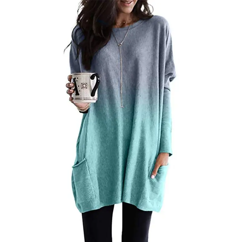 2025 Women's Grey Long Sleeve Flap Pocket T-Shirt Top - Image 4