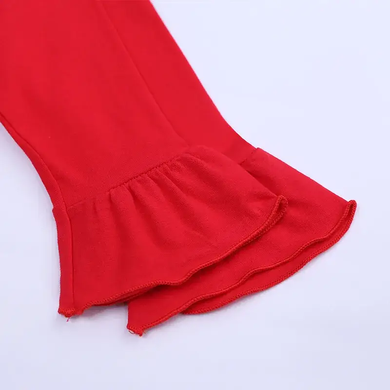 Red Long Sleeve Baby Girl Skirt with Ruffle - Image 4
