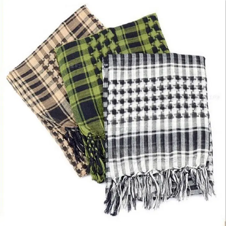 Muslim Scarf Green Plaid Windproof Neck Cover - Image 17
