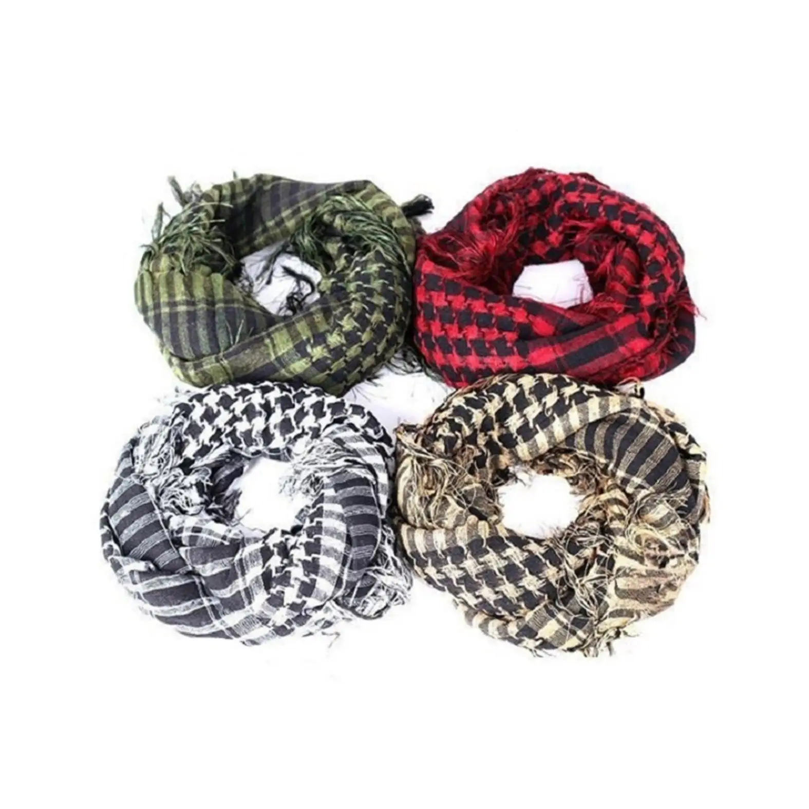 Muslim Scarf Green Plaid Windproof Neck Cover — feature 21