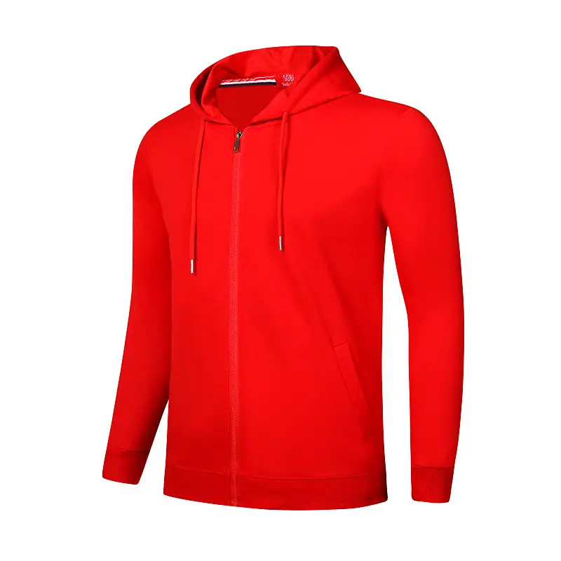 Men Black Full Zip Hoodie Sweatshirt - Image 2