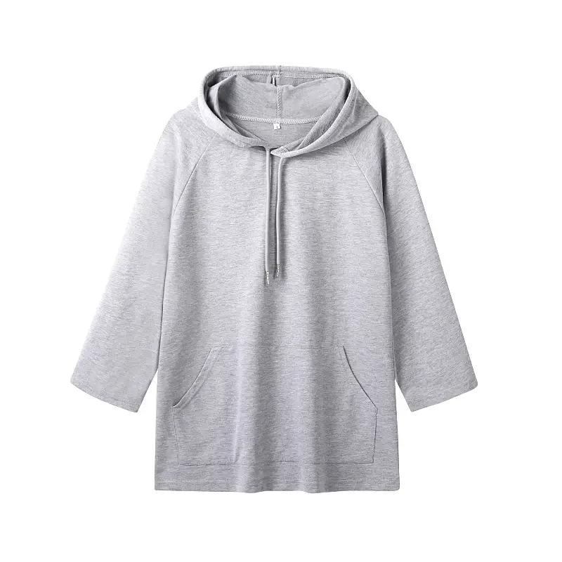 Orange Hooded Terry Sweater Custom Sleeve Coat - Image 5