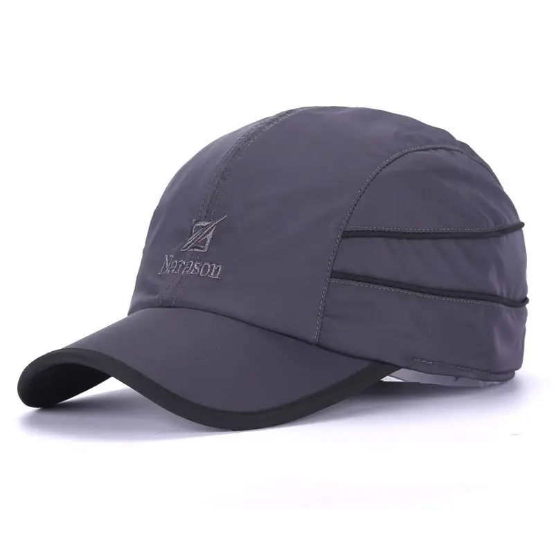Korean Embroidered Baseball Cap Blue Winter Warm
