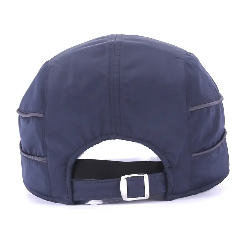 Korean Embroidered Baseball Cap Blue Winter Warm - Image 6