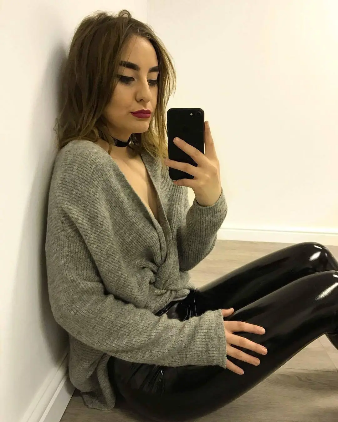 Black Reflective Yoga Leather Pants for Women — feature 14