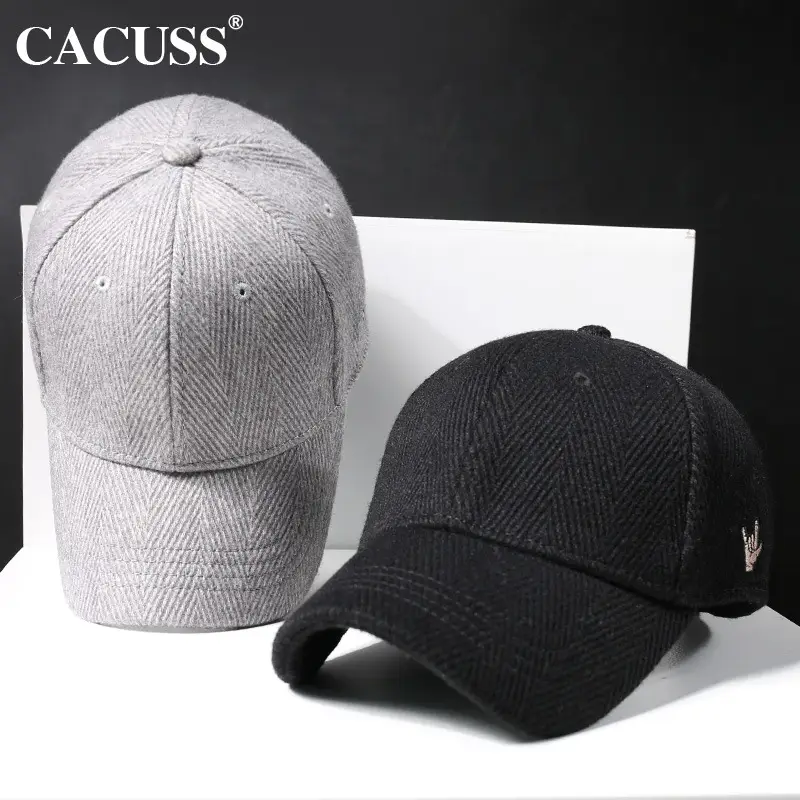 Women's Black Embroidered Baseball Cap Autumn Winter Warm Woolen - Image 4