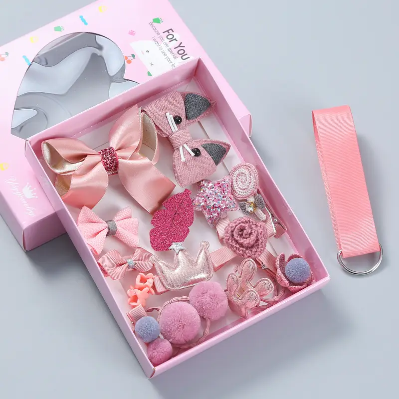 18-Piece Cute Girls Hair Accessories Set with Korean Design - Image 10