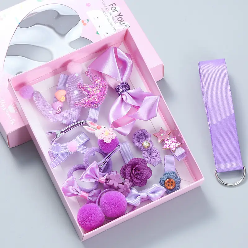 18-Piece Cute Girls Hair Accessories Set with Korean Design - Image 12