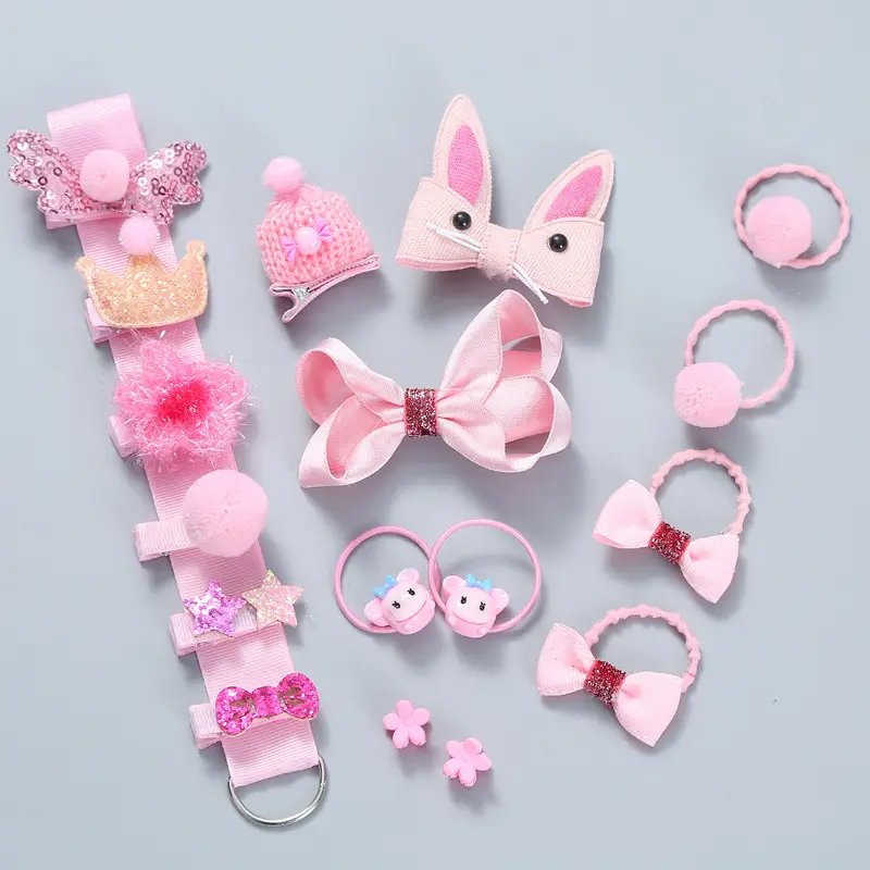 18-Piece Cute Girls Hair Accessories Set with Korean Design - Image 16
