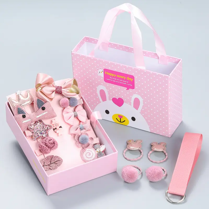 18-Piece Cute Girls Hair Accessories Set with Korean Design - Image 3