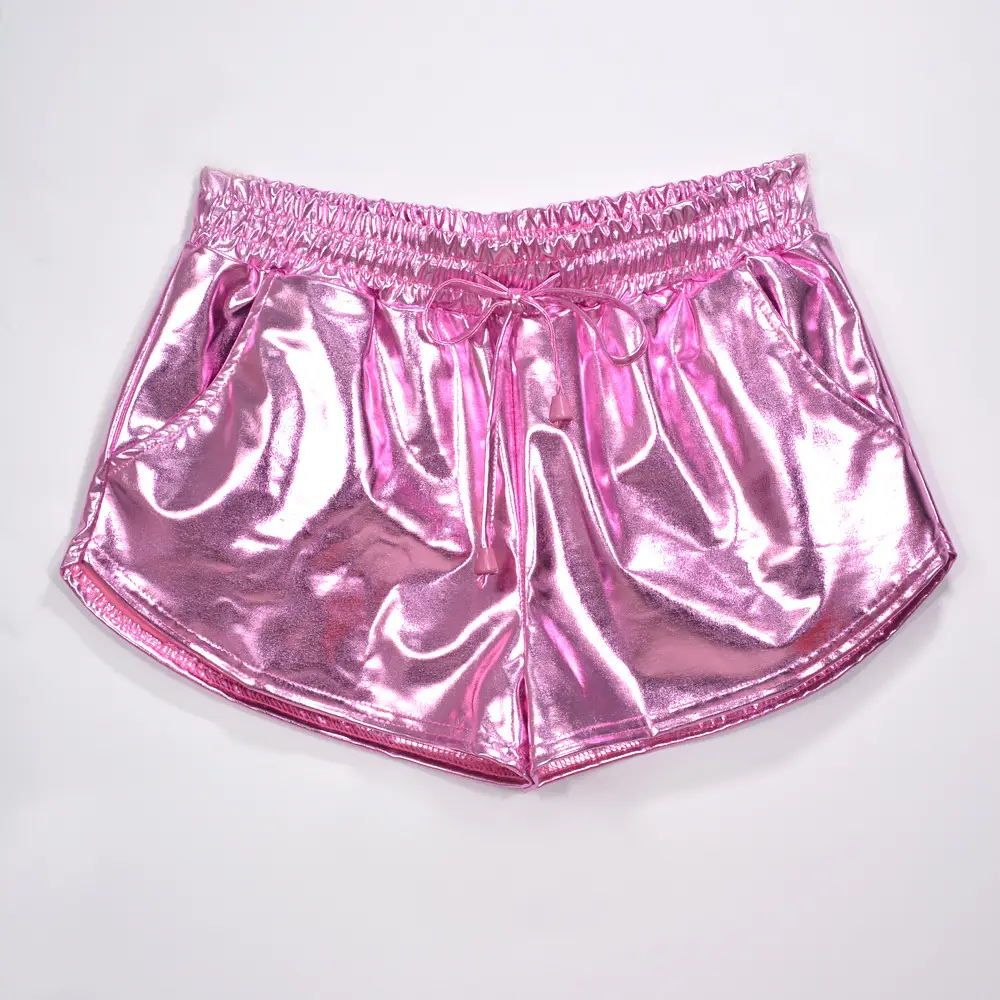 Sexy PU Leather Hot Pants for Women, Silver & Multi Color - Image 3